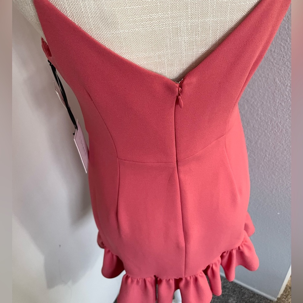 Women’s Coral pink Ruffled Cocktail 1State Dress - Picture 9 of 12